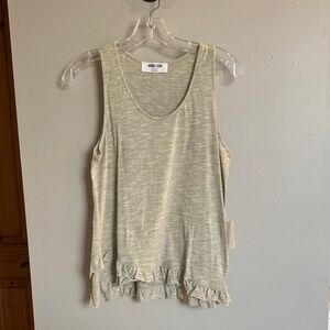 Double Zero Sage Green Ruffle Tank Top